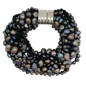 236-10 | 10-STRAND BLACK QUARTZ BRACELET