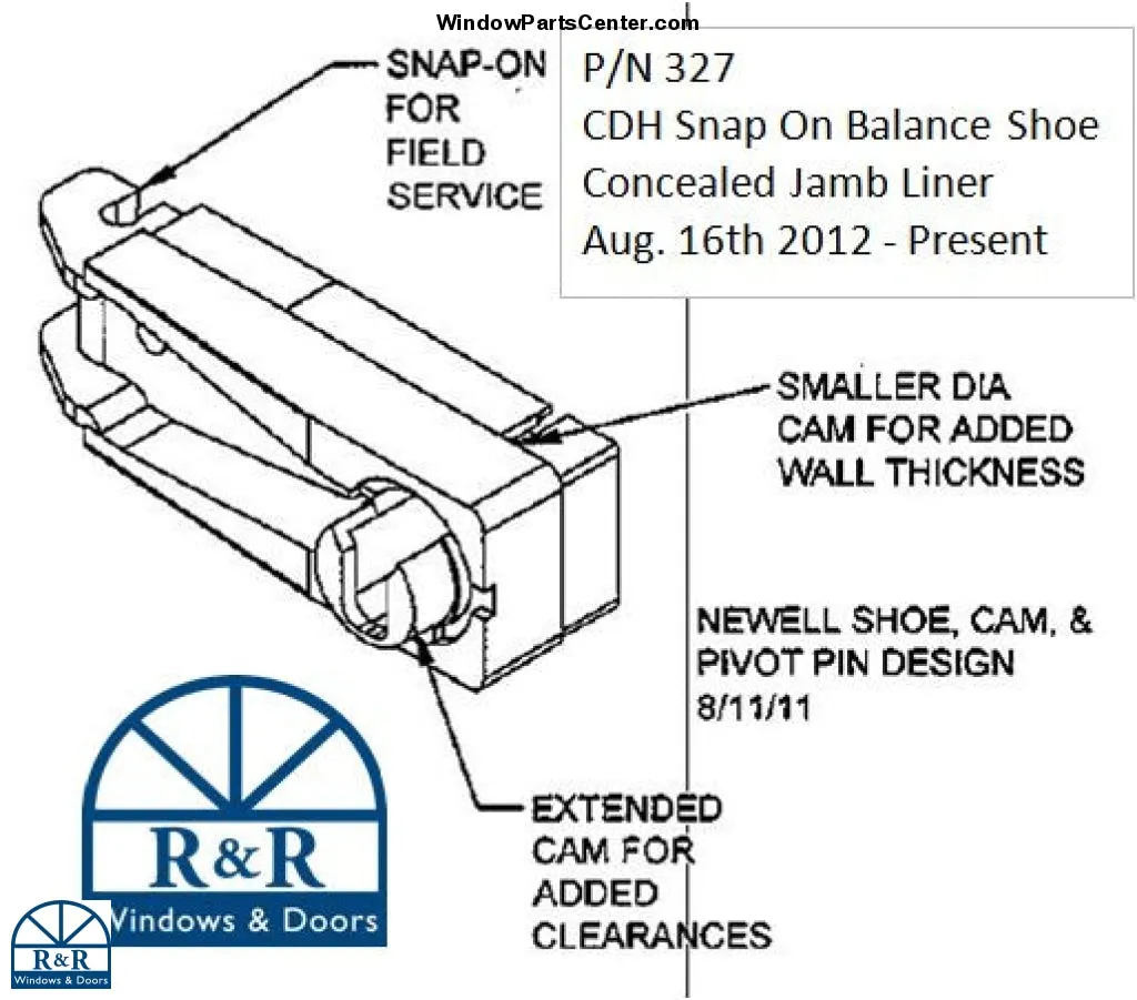 327 Snap On Balance Shoe for Concealed Jambliner