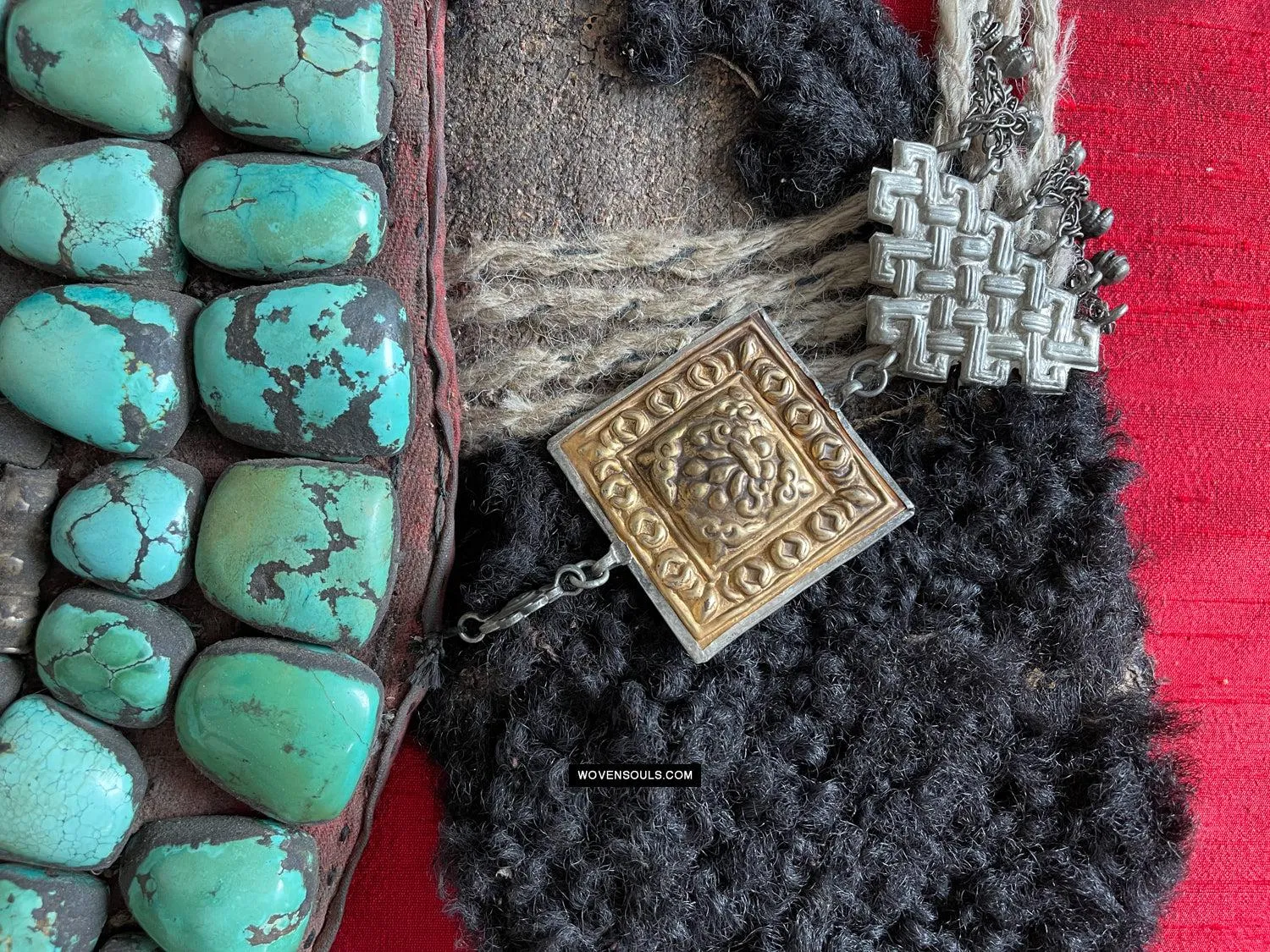 995 Old Heirloom Jewelry Ladakh Turquoise Perak Headdress