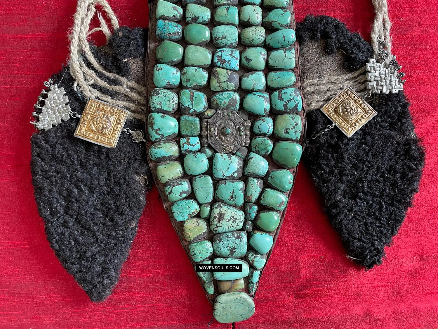 995 Old Heirloom Jewelry Ladakh Turquoise Perak Headdress