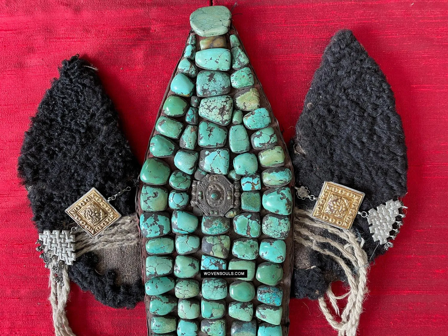 995 Old Heirloom Jewelry Ladakh Turquoise Perak Headdress