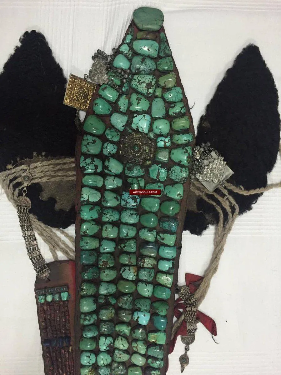 995 Old Heirloom Jewelry Ladakh Turquoise Perak Headdress