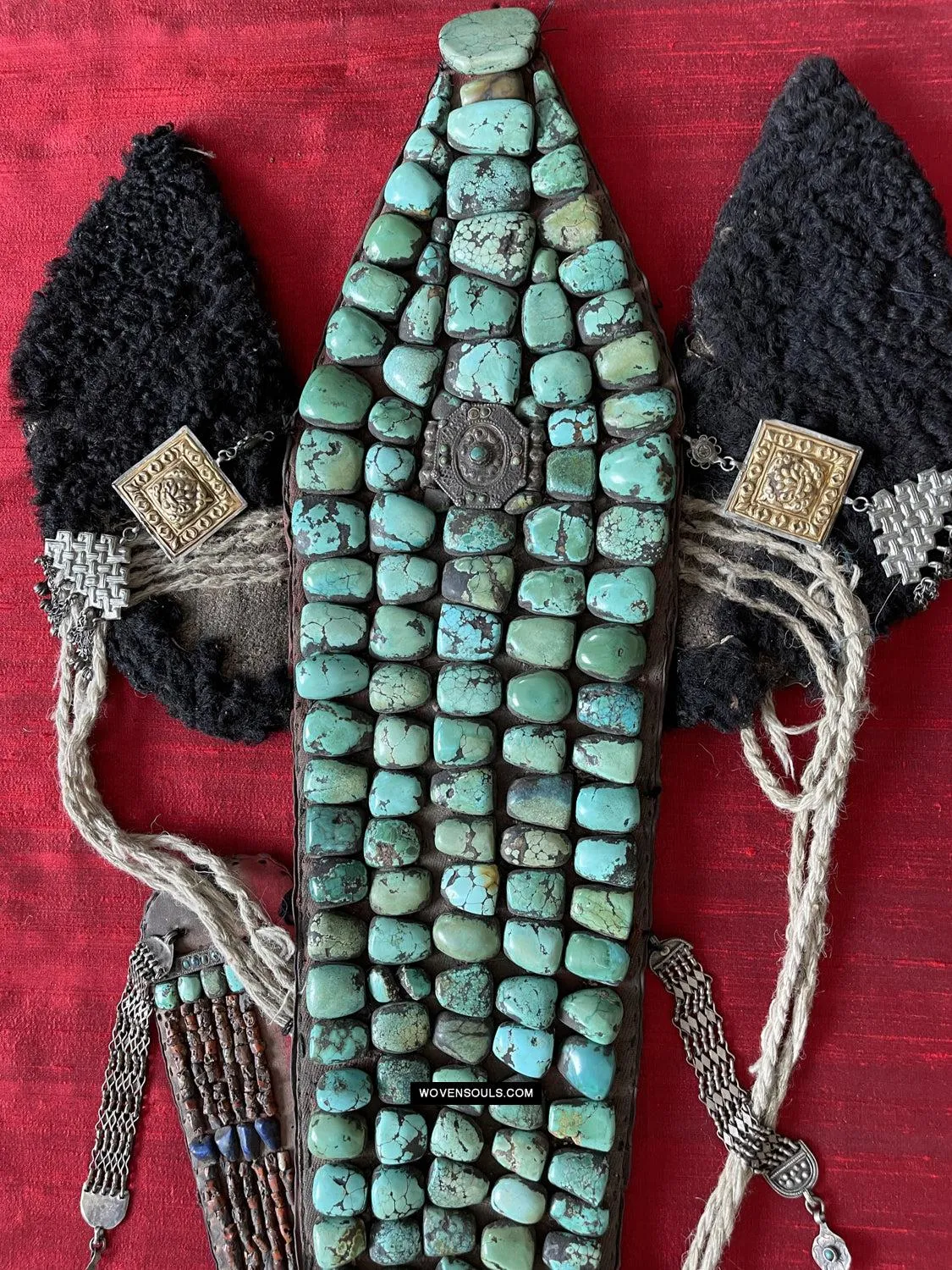 995 Old Heirloom Jewelry Ladakh Turquoise Perak Headdress