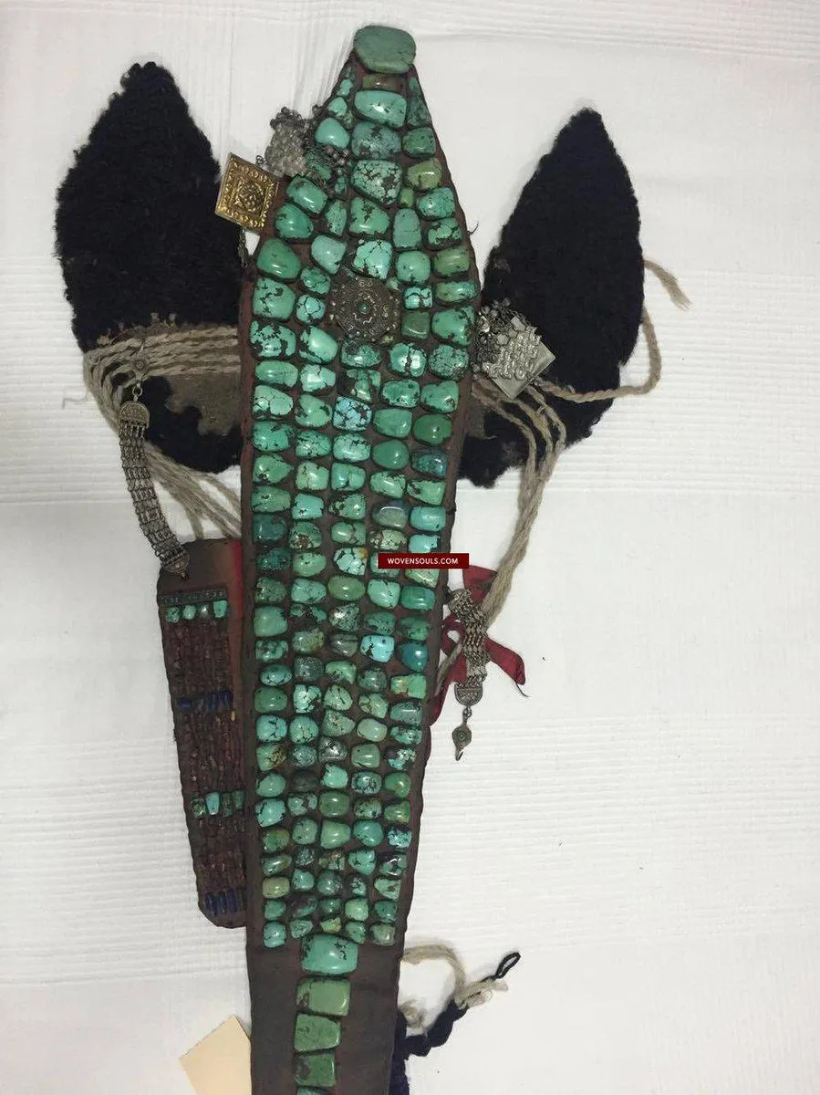 995 Old Heirloom Jewelry Ladakh Turquoise Perak Headdress