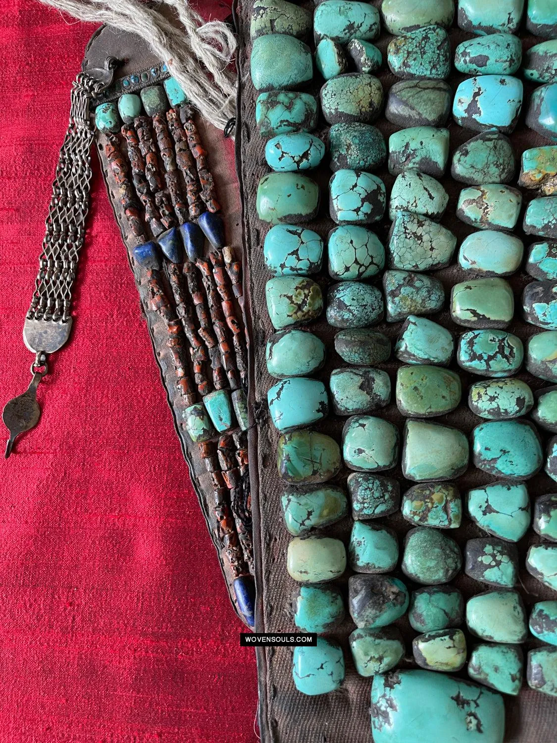 995 Old Heirloom Jewelry Ladakh Turquoise Perak Headdress