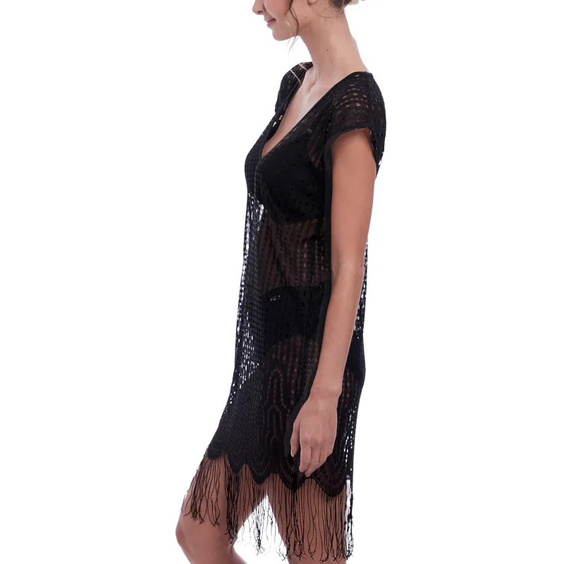 Antheia Black Tunic Beach Cover-Up - Fantasie Swim