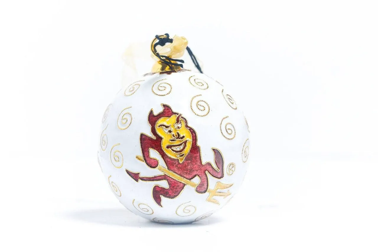 Arizona State Sun Devils Round Cloisonné Ornament with Sparky the Sun Devil