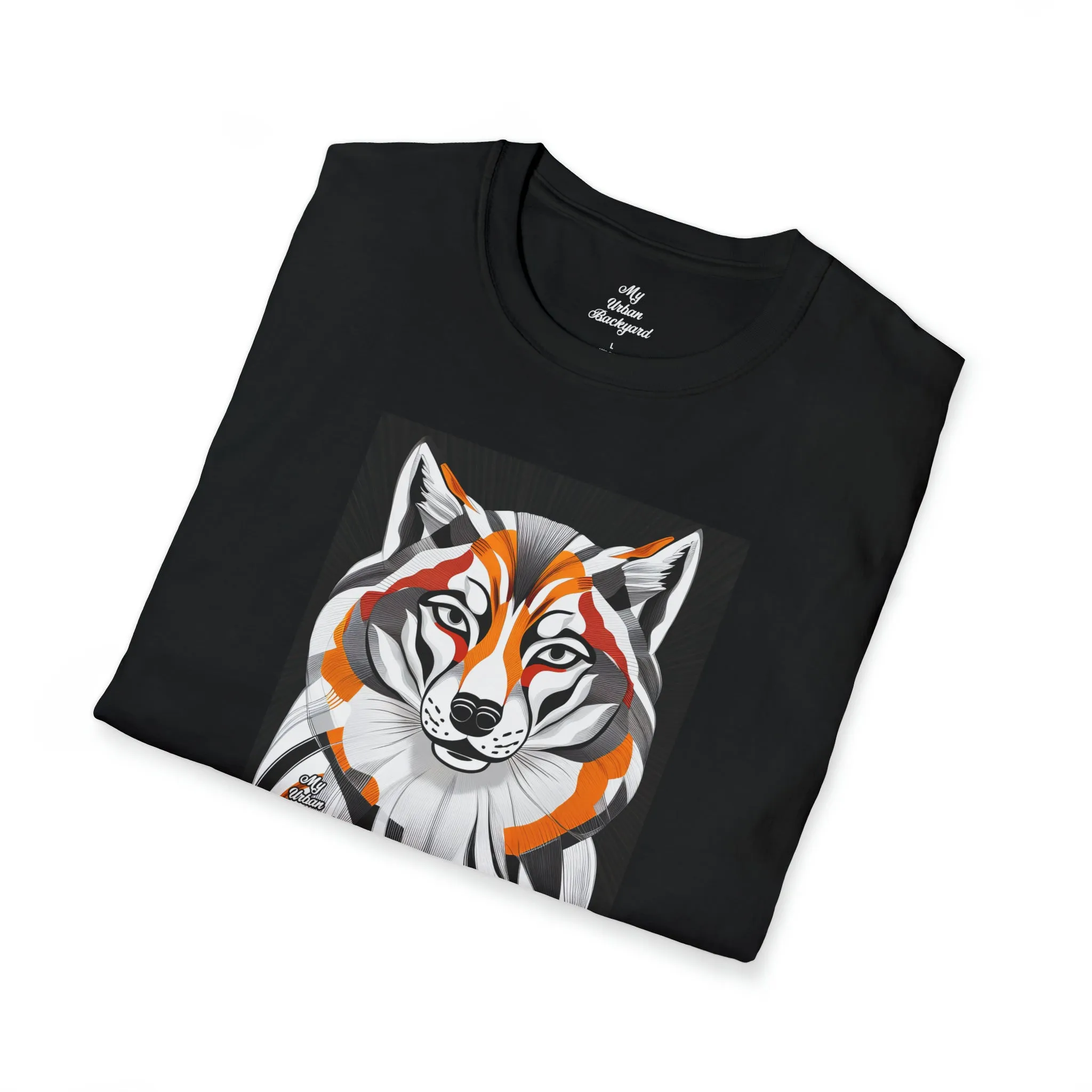 Art Deco Coyote, Soft 100% Cotton T-Shirt, Unisex, Short Sleeve, Classic Fit