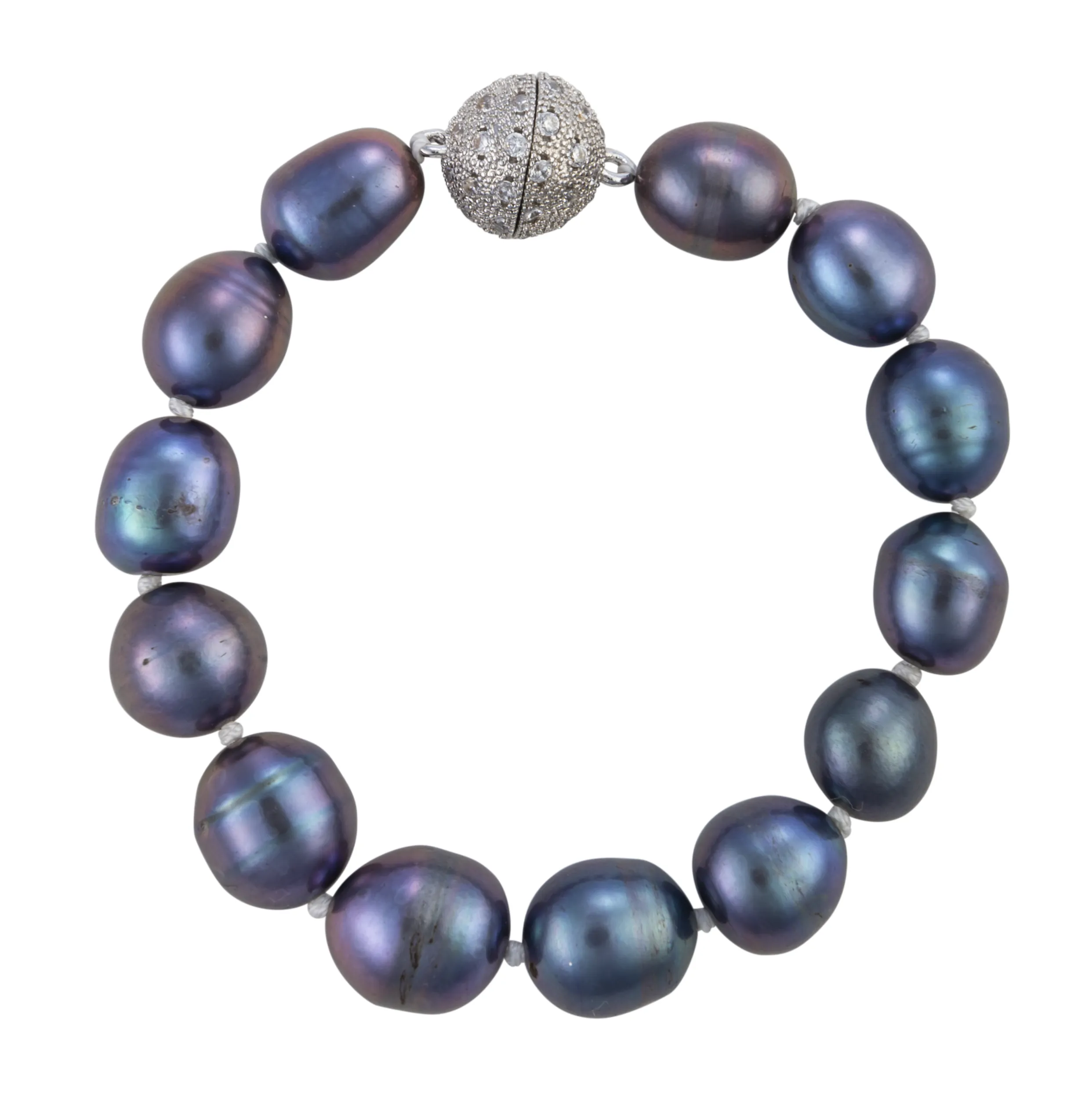 Baroque pearl bracelet with crystal clasp