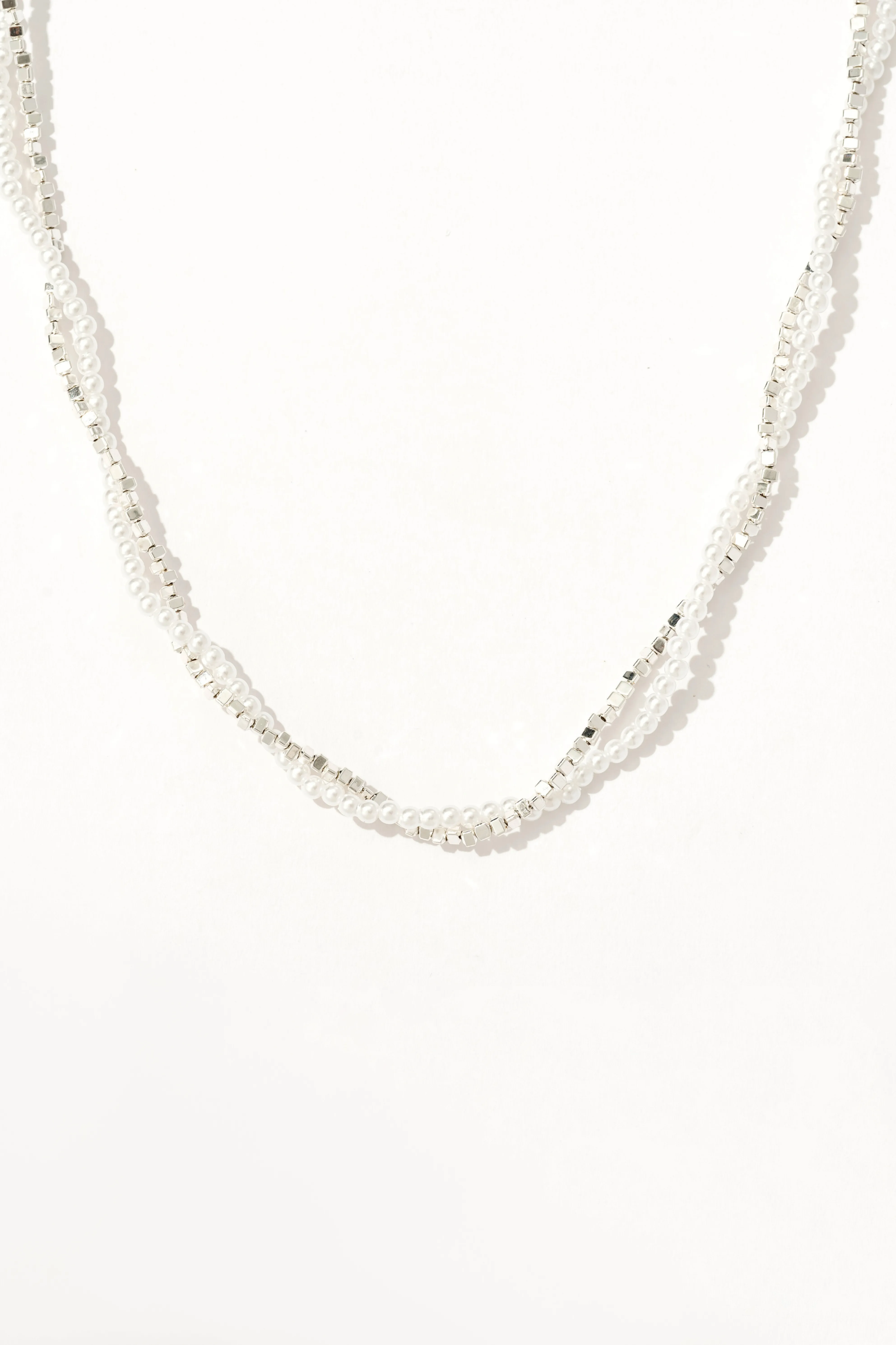 Baroque Pearl Silver Wrapped Necklace