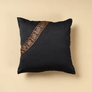 Black - Khun Weave Cotton Cushion Cover (16 x 16 in)