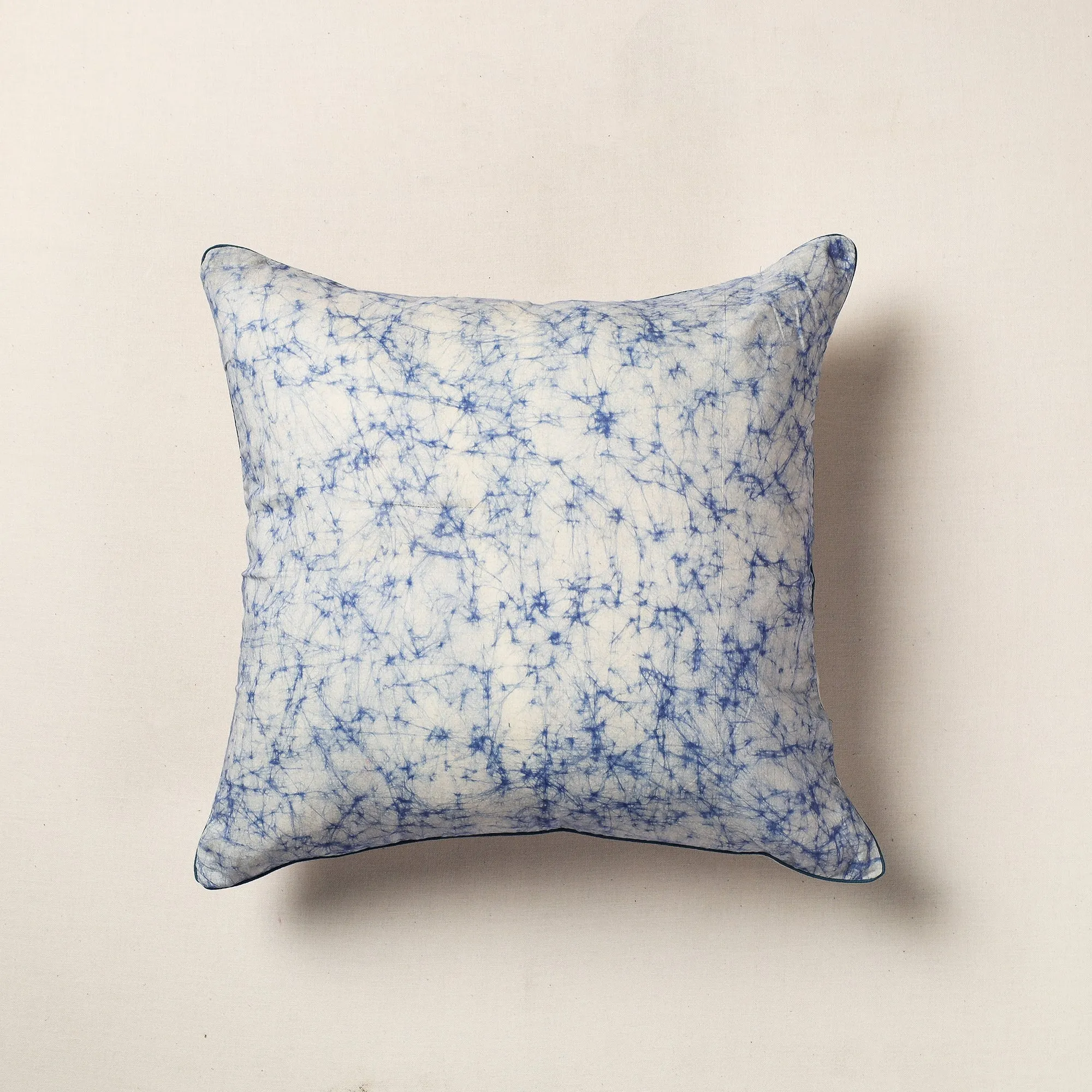 Blue - Hand Batik Printed Cotton Cushion Cover (16 x 16 in)