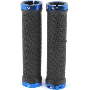 Bontrager Rhythm Thin Double MTB Lock-On  Grips // Black/Blue 130mm // 22.2mm