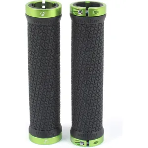 Bontrager Rhythm Thin Double MTB Lock-On  Grips // Black/Green 130mm // 22.2mm