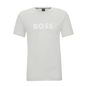 BOSS Contrast Large Logo Sliver Grey T-Shirt