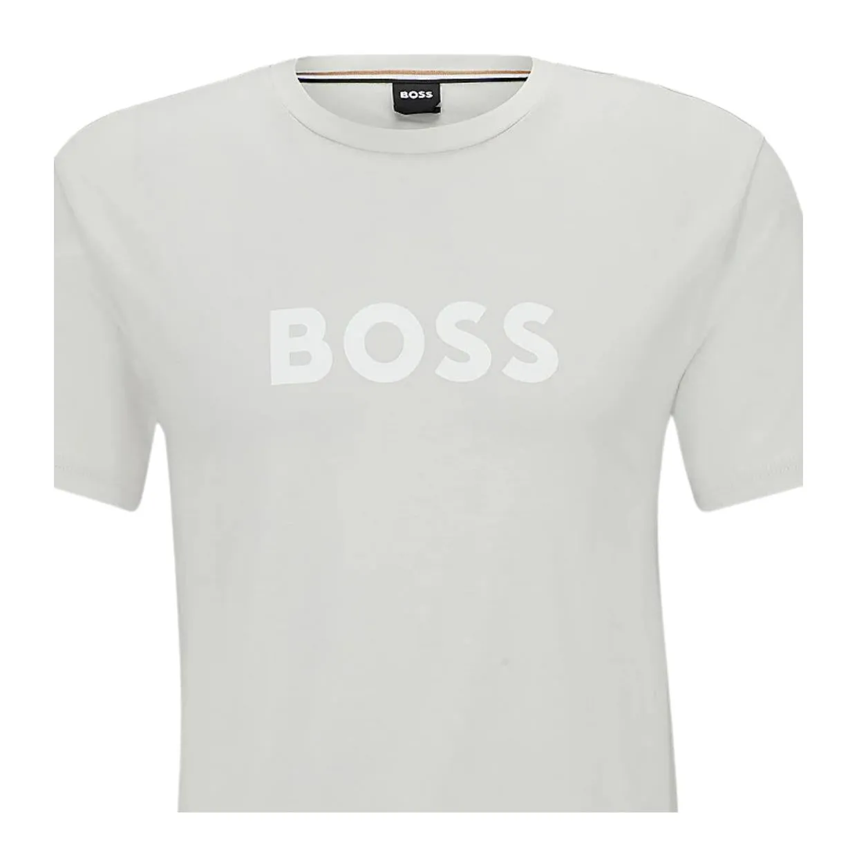 BOSS Contrast Large Logo Sliver Grey T-Shirt