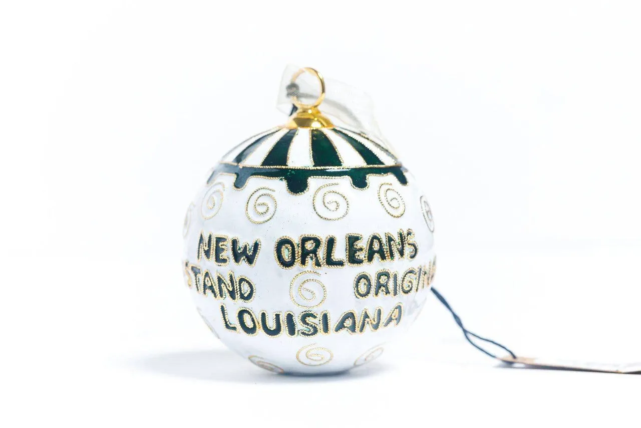 Cafe du Monde New Orleans, Louisiana Cloisonné Christmas Ornament