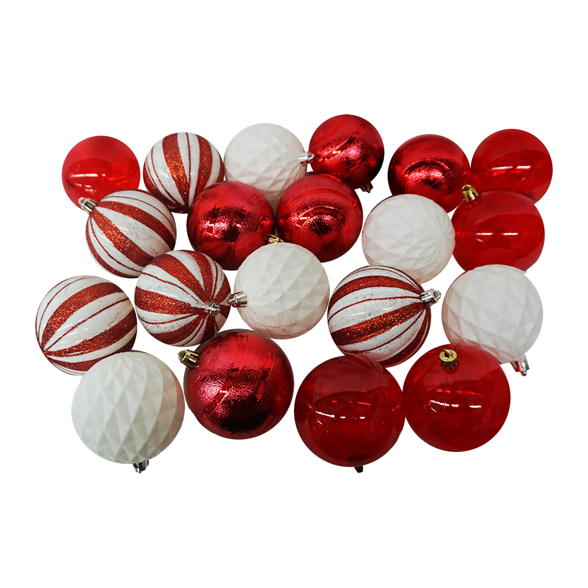 Christmas Deco Spheres Red and White- 20 Pcs.