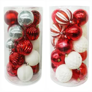 Christmas Deco Spheres Red and White- 20 Pcs.