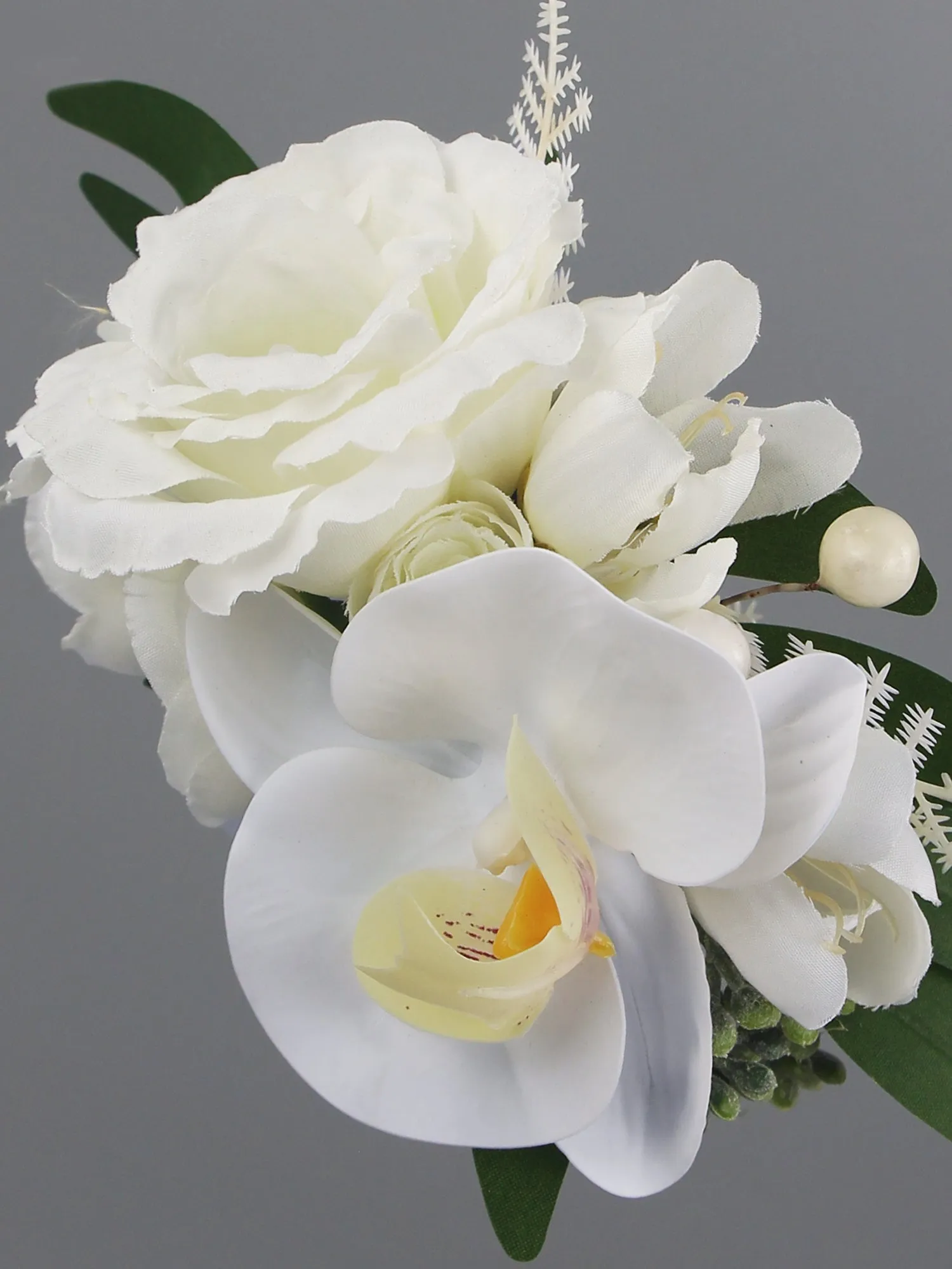 Corsage and Boutonniere Set White Orchid