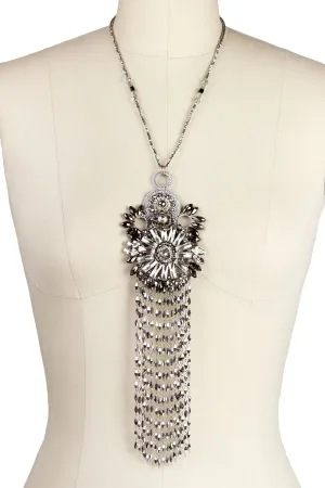 Crystal Tassel Statement Necklace