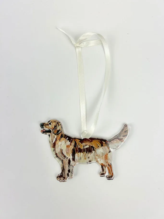 Dark Golden Retriever Acrylic Ornament