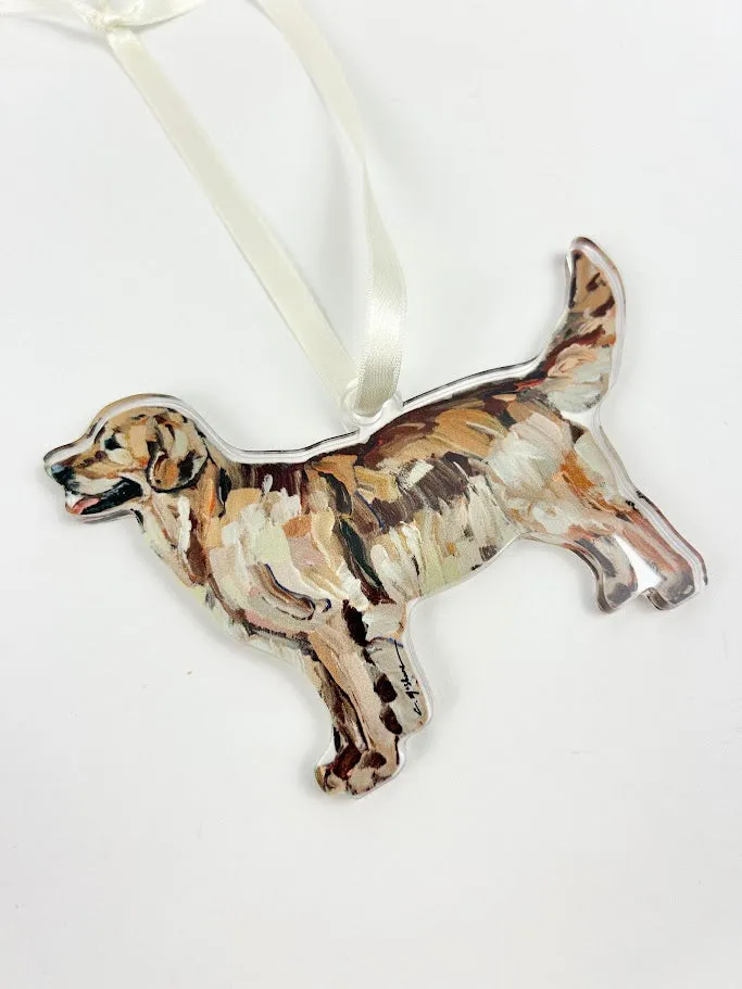 Dark Golden Retriever Acrylic Ornament