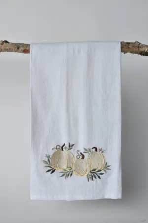 Embroidered Pumpkin Kitchen Towel