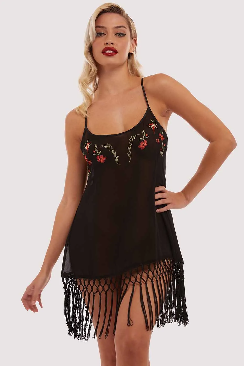 Embroidered Tassel Chemise