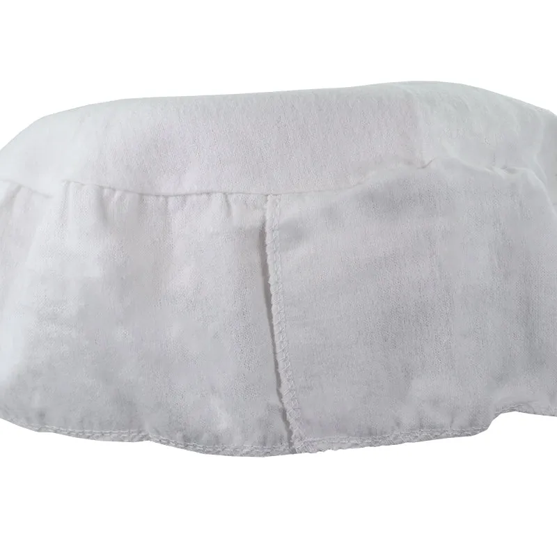 Flannel Face Rest Cover with Sewn-in Drape, White