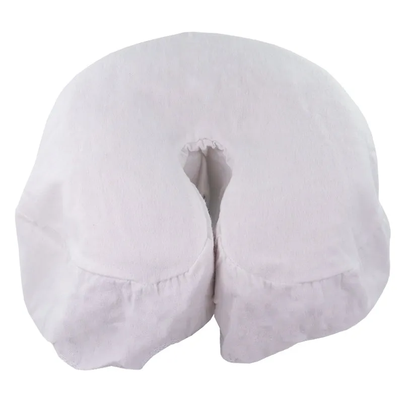 Flannel Face Rest Cover with Sewn-in Drape, White