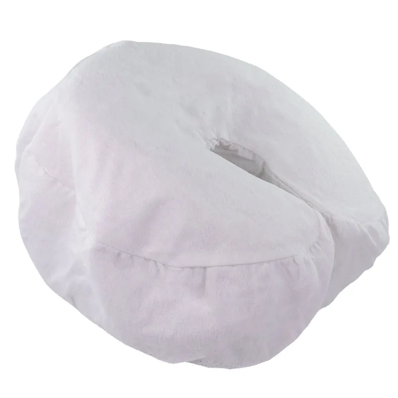 Flannel Face Rest Cover with Sewn-in Drape, White