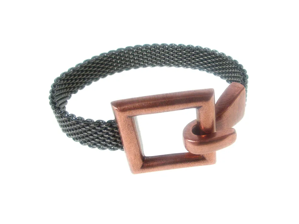 Flat Mesh Bracelet Open Square Hook Clasp