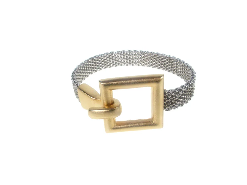 Flat Mesh Bracelet Open Square Hook Clasp