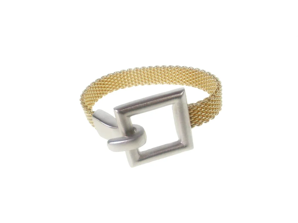 Flat Mesh Bracelet Open Square Hook Clasp