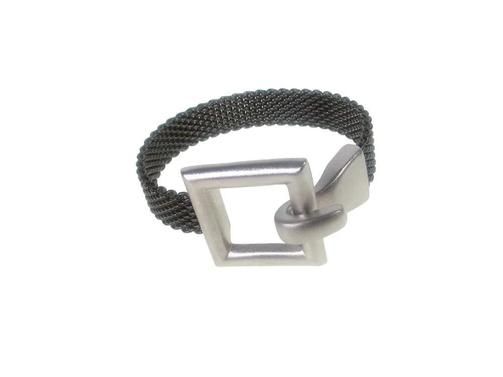 Flat Mesh Bracelet Open Square Hook Clasp