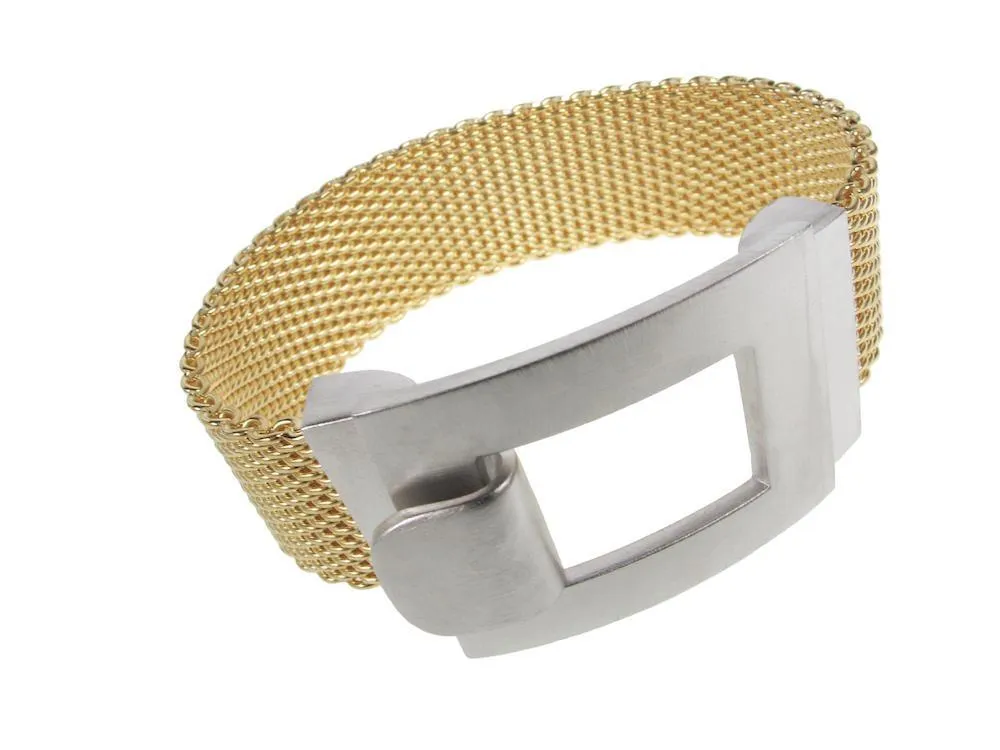 Flat Mesh Bracelet with Square Hook Clasp