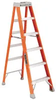 FS1500 Series Fiberglass Step Ladder, 12 ft x 30 7/8 in, 300 lb Capacity