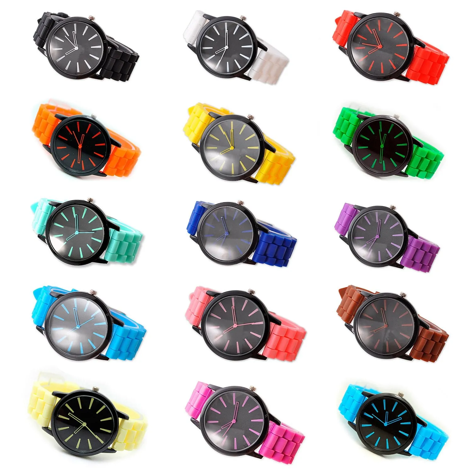 Geneva Ultrathin Jelly Silicone Unisex Lover Wrist Watch