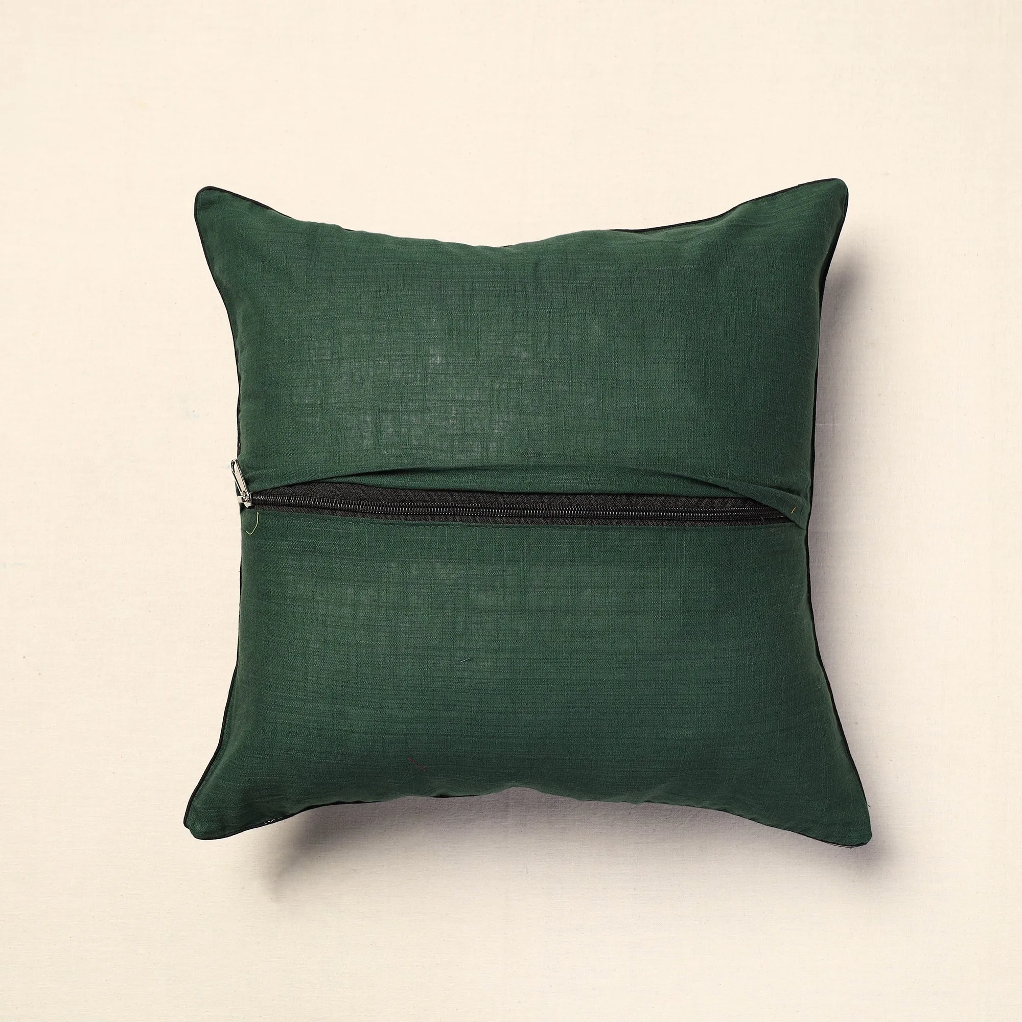 Green - Bagh Block Printed Cotton Cushion Cover (16 x 16 in) 01