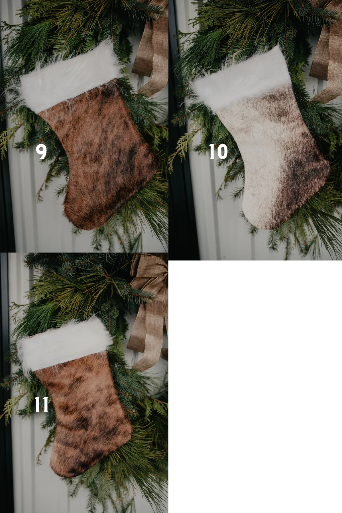 Handmade Cowhide Christmas Stockings