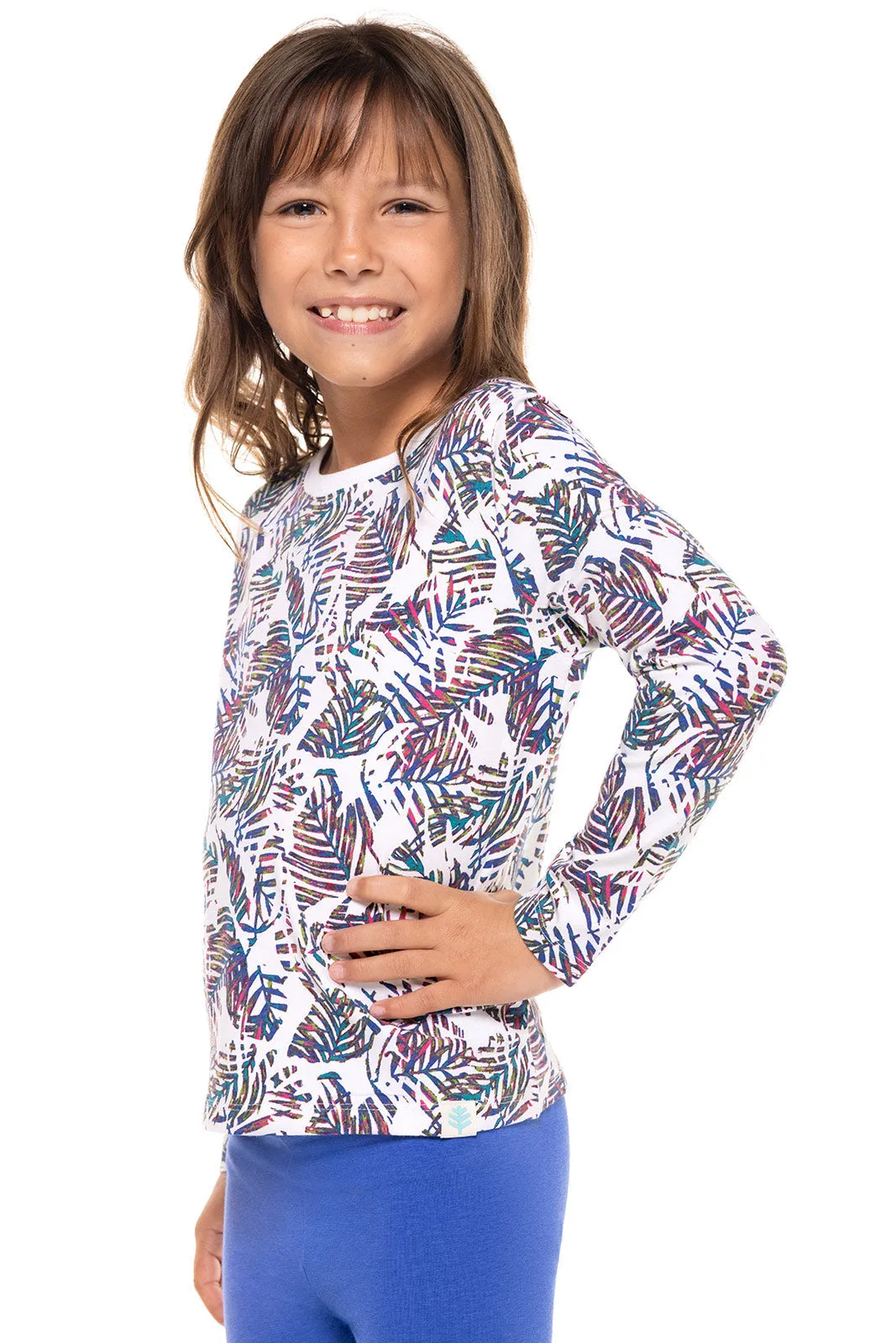 Kid's Coco Plum Everyday Long Sleeve T-Shirt  |  Magnolia Pink Beach Leaves