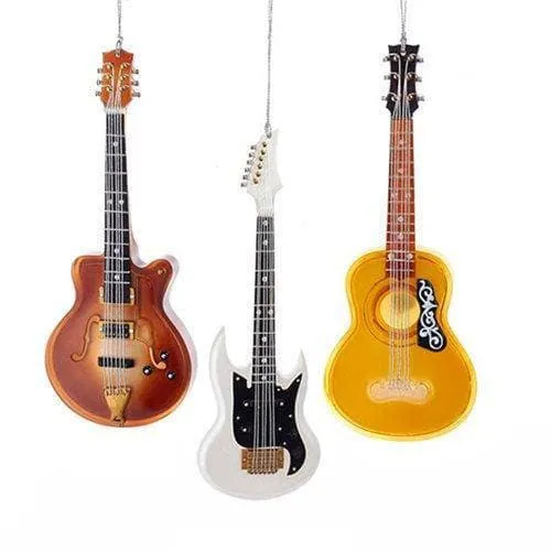 Kurt Adler - Guitar Ornament - Set of 3