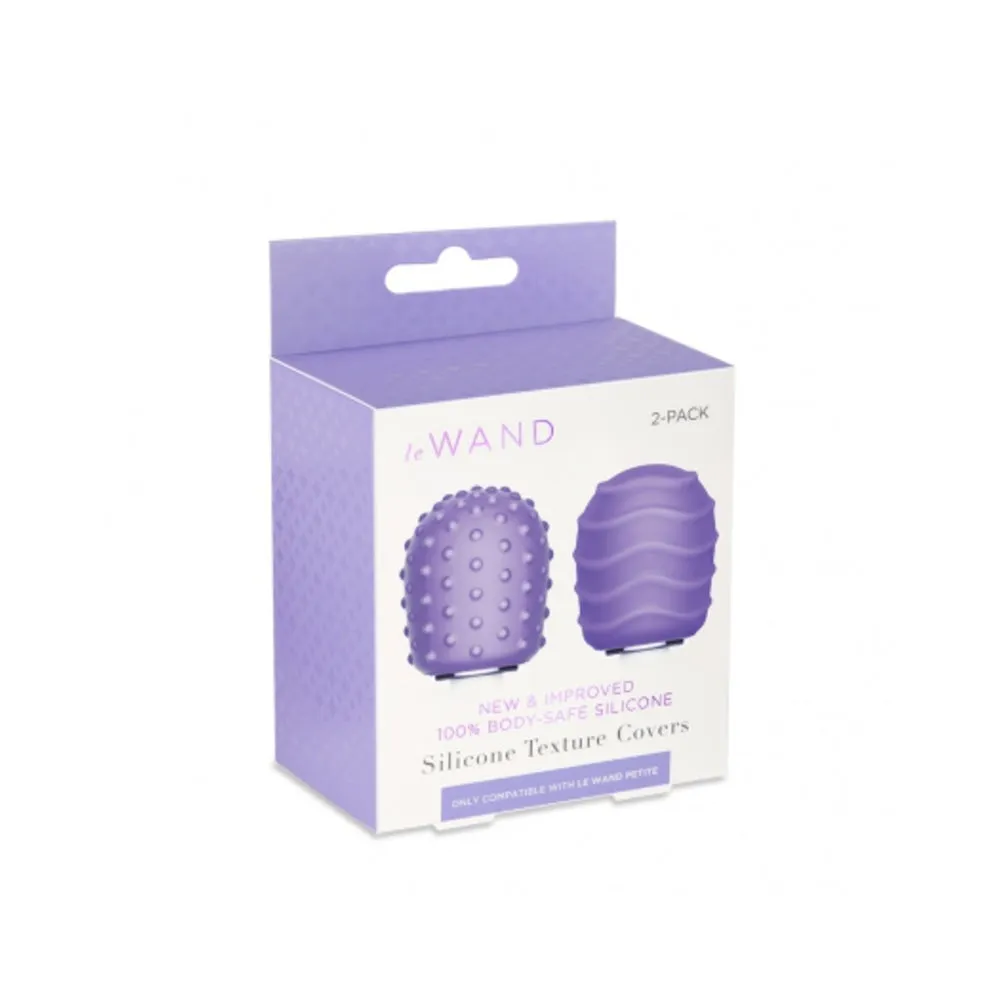 Le Wand Petite Silicone Texture Covers Violet Pack Of 2