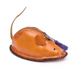 Leather Mouse Coin Pouch