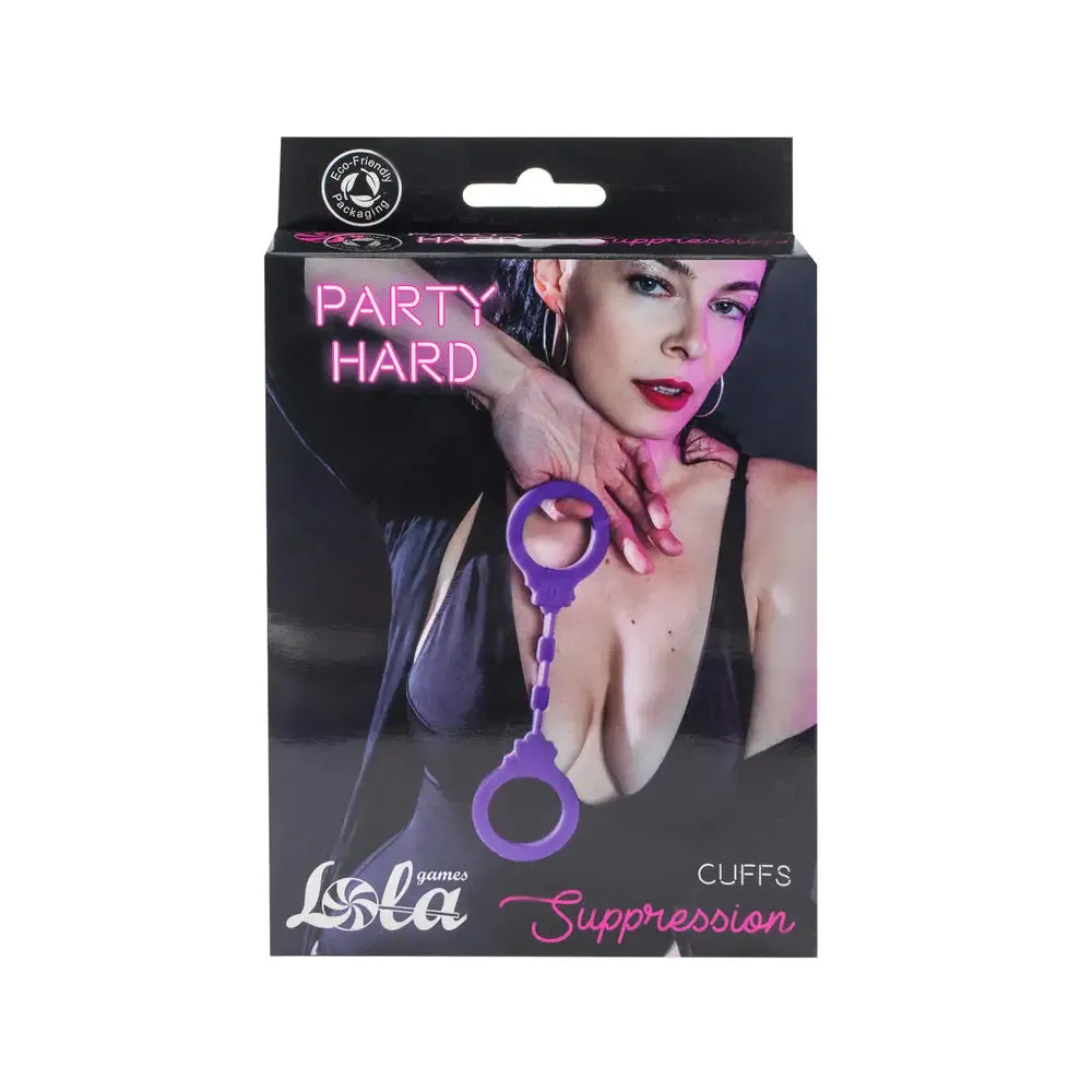 Lola Silicone Purple Stretchy Bondage Suppression Handcuffs