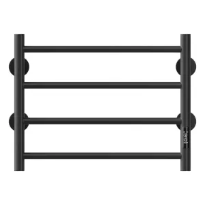 Matte Black Stainless Steel Wall-Mounted Heated Towel Warmer Rack with 4 Bars for Bathroom