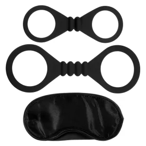 Me You Us Bound To Please Blindfold Wrist & Ankle Cuffs Set Black