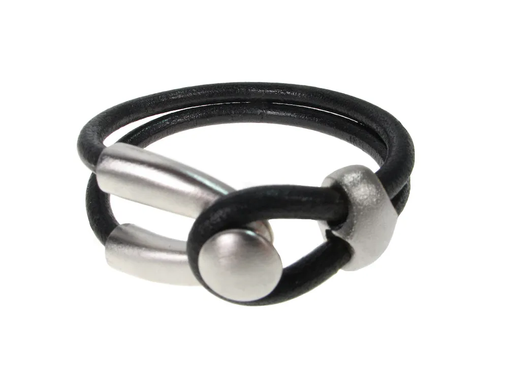 Men's Leather Bracelet | Double Strand Lasso & Slide