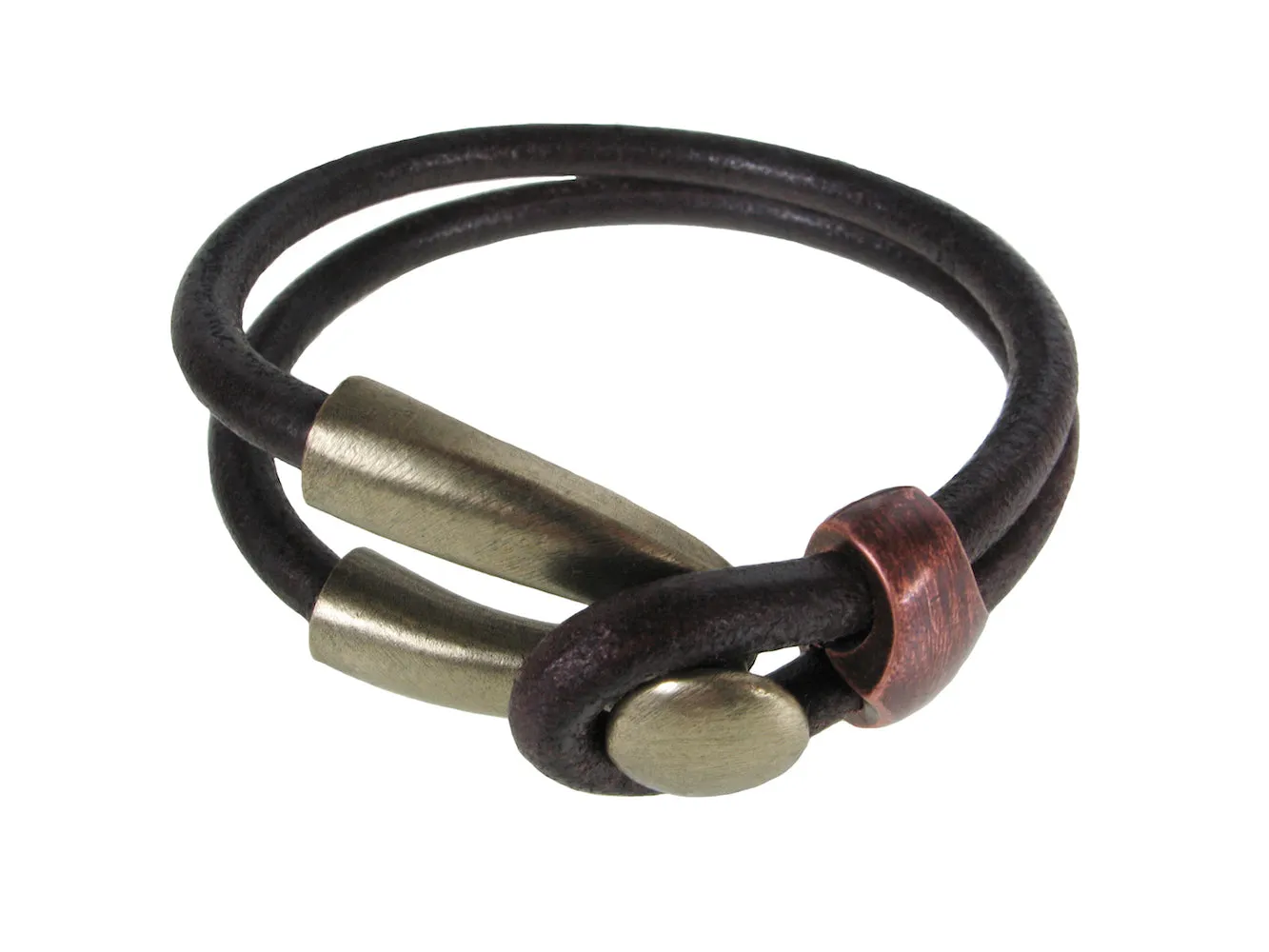 Men's Leather Bracelet | Double Strand Lasso & Slide